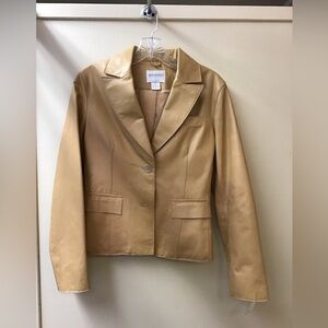Hugo Buscati Camel Leather Blazer